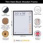 20 x 16 Thin Matt Black Photo Frames