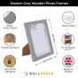 9 x 7 Modern Grey Wooden Photo Frames