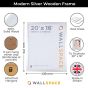 20 x 16 Modern Silver Wooden Photo Frames