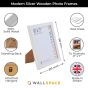 9 x 7 Modern Silver Wooden Photo Frames