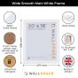 20 x 16 Wide Smooth Matt White Photo Frames
