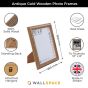 10 x 8 Antique Gold Wooden Photo Frames