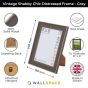 8 x 6 - Vintage Shabby Chic Distressed Frame - Grey